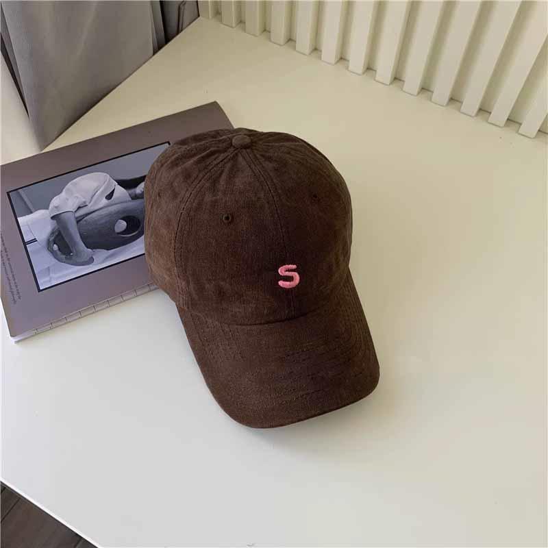 New Fashion Embroidered Baseball Cap Women's Casual Versatile Cap Soft Top Wide Eaves Show Face Small Baseball Cap Men