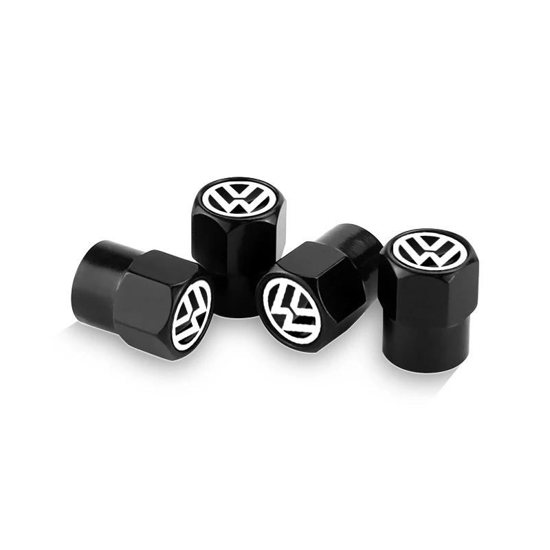 VEMZG1 5Pcs Metal Wheel Air Valve Covers Tire Valve Stem Caps with Keychain for VW CC Golf 6 7 GTI Tiguan B5 B6 B7 MK5 Passat OEM 3B7