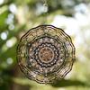 25.4 Inch Vintage Floral Wind Spinner for Garden Outdoor Decor Laser Cut Metal Art Hanging Spinner for Patio Balcony Yard All Season