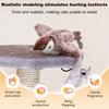 Flapping Wings Cat Toy Touch Activate Electric Flying Birds Toy with Chirping Sounds Indoor Hanging Simulation Plush Sparrow for Cats
