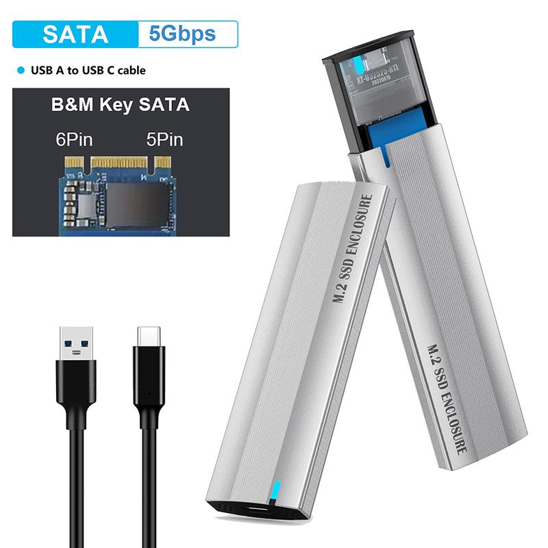 Корпус для внешнего SSD M.2 NVMe PCIe / NGFF SATA с двойным протоколом, 10 Гбит/с, USB Type-C, поддержка ключей M и B&M