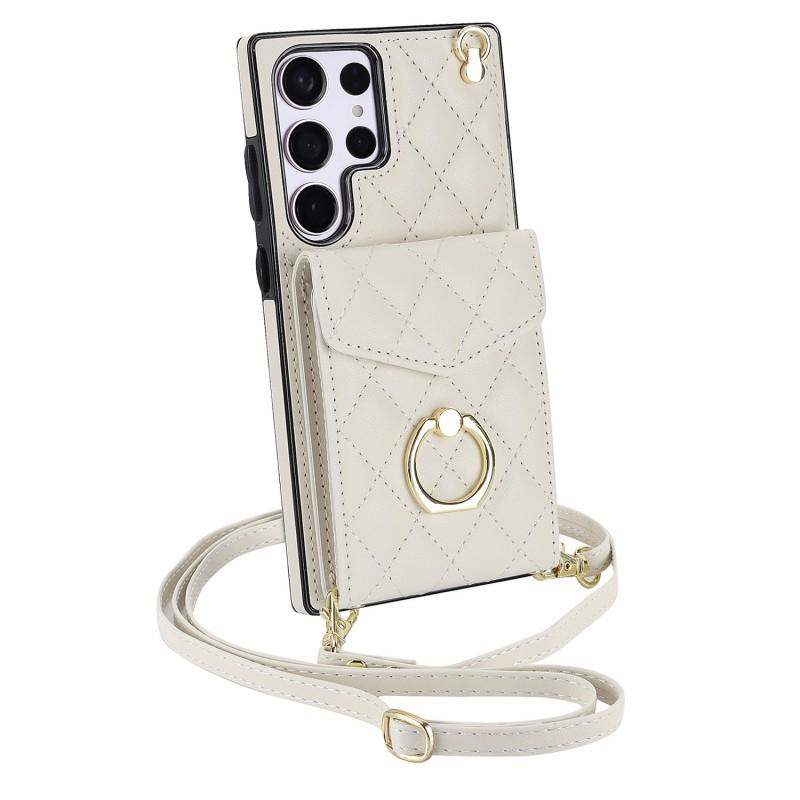Slim Crossbody Folio Phone Case With Card Slots Ring Stand Galaxy S26 Ultra S24 S23 Note20 A16