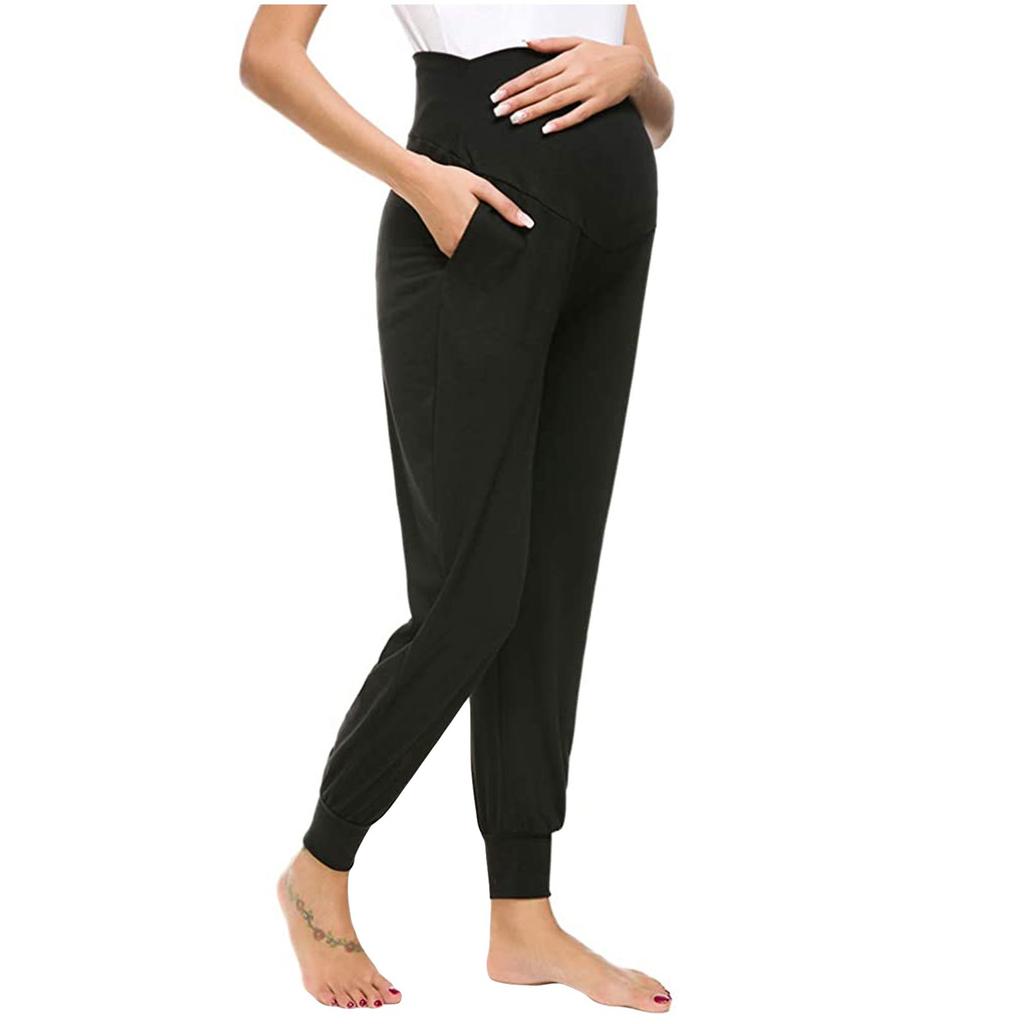 Женские цветные карманы Повседневные свободные брюки для беременных с поддержкой живота