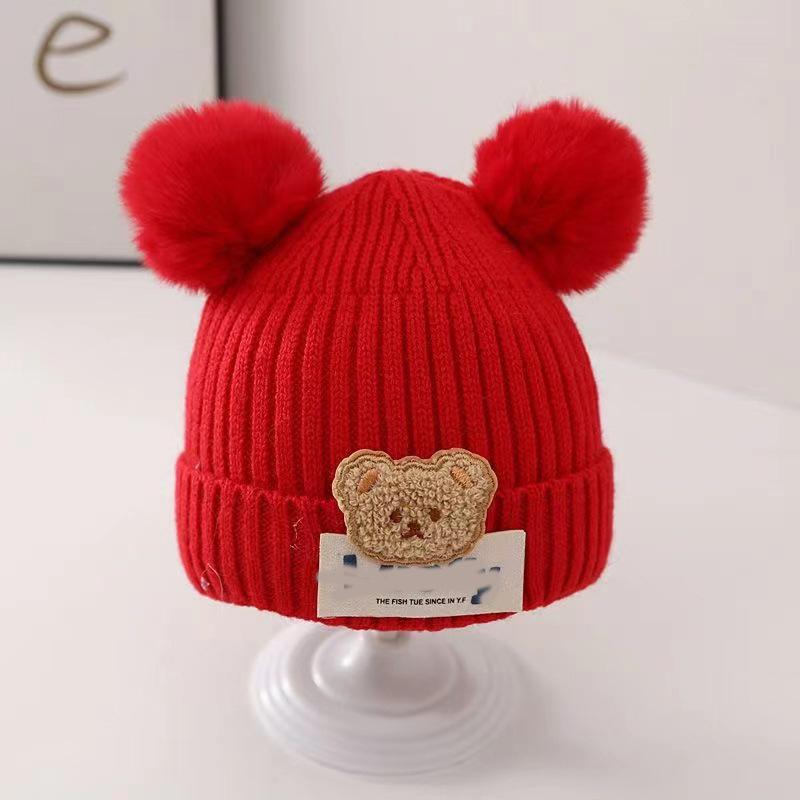 Children's Knitted Wool Hat Cartoon Cute Winter Boys and Girls Winter Baby Hat Warm Ear Protection