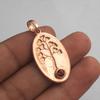 Garnet Rose Gold Plated January Birthstone Pendant Solid 925 Sterling Silver Tree Of Life Jewelry