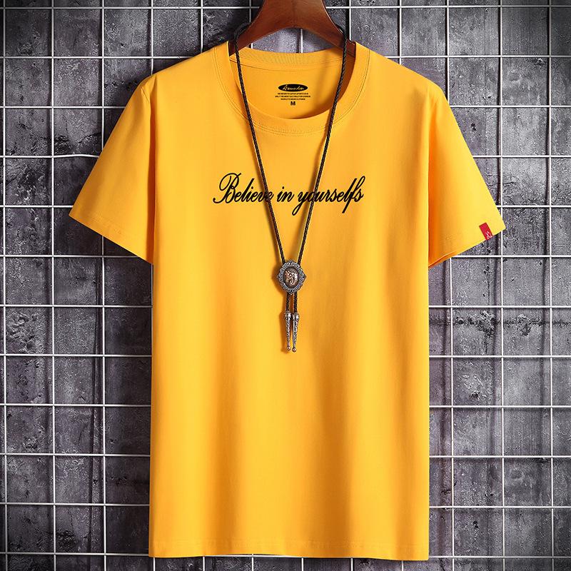 Summer Short-sleeved T-shirt Men's Round Neck Trend Half Sleeve Men's Bottom Shirt