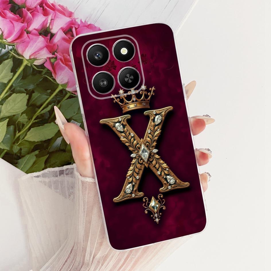 Чехол For Honor 400 Smart 5G LGN-NX1 Прозрачный Роскошный Буквенная Корона Мягкий Силикон Чехол для Пары Телефона Для Honor X7D Coque Play 10T Funda