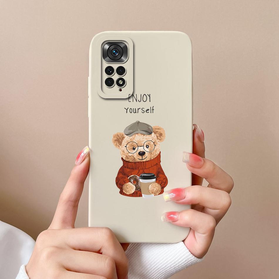 Чехлы для Xiaomi Redmi Note 11S Мультяшный Жидкий Силикон Полное Покрытие Защита от Падений Чехол для Xiaomi Redmi Note11S 11 S Coque Capa