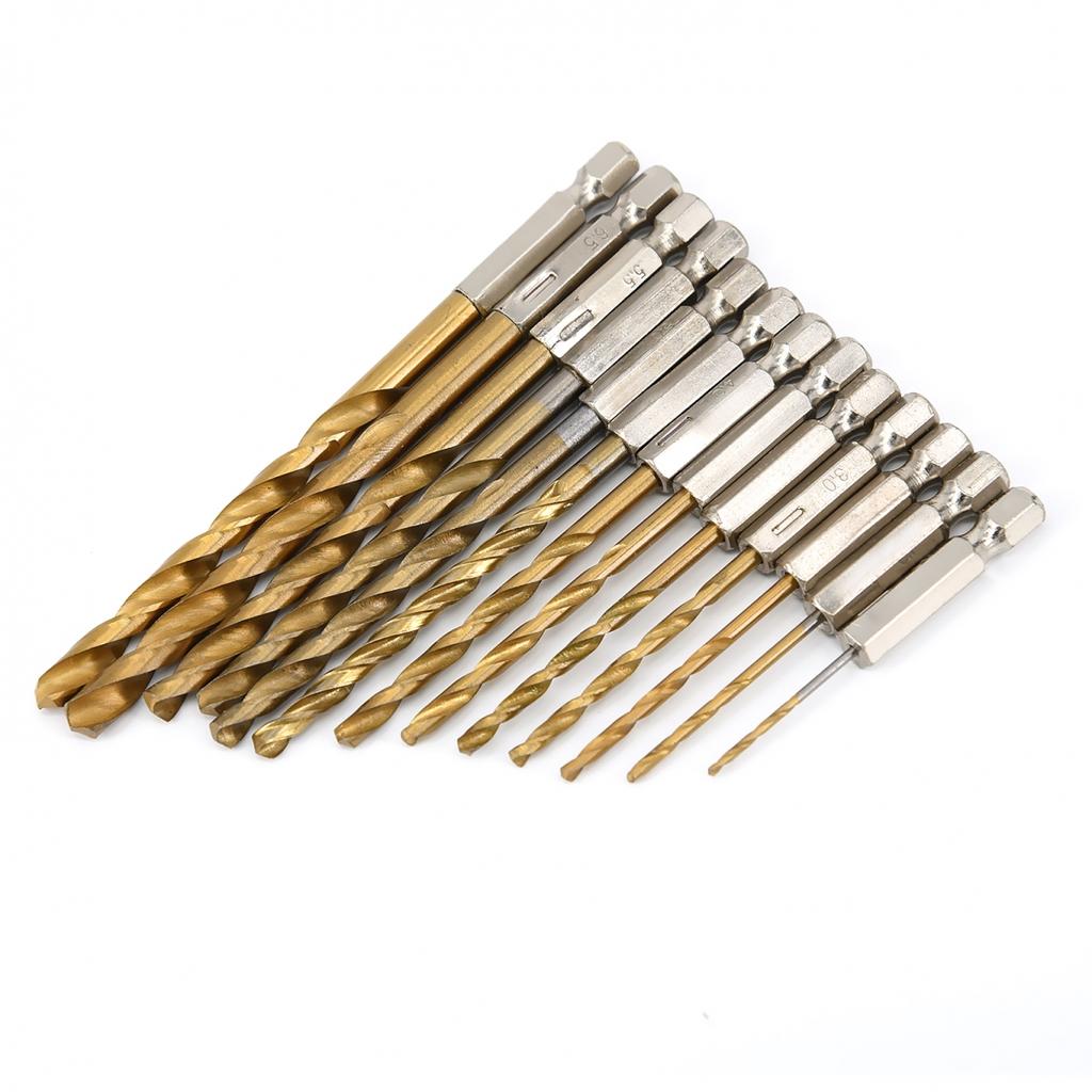 Набор сверл из быстрорежущей стали с покрытием, 13 шт., шестигранный хвостовик, набор инструментов из дерева и пластика