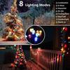 Outdoor Solar Christmas String Lights With Remote Warm White Blue Colorful Waterproof Design