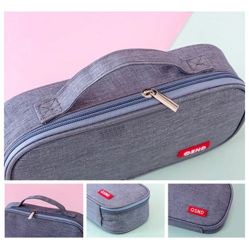 Ручной двухслойный пенал из ткани Оксфорд однотонный студенческий пенал с отделением с зажимом для ручки сумка для хранения школьных канцелярских товаров