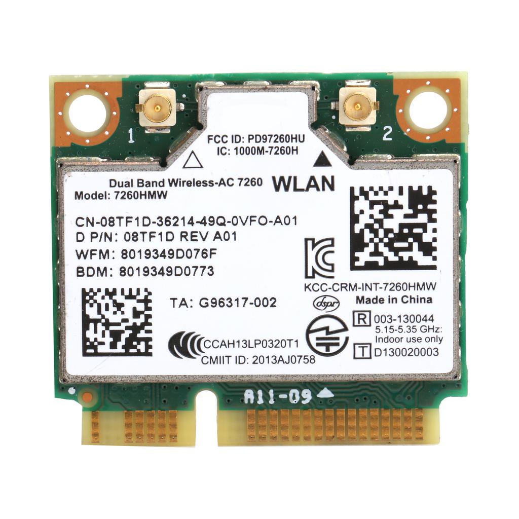 Беспроводная Wi-Fi карта Mini PCIE DualBand BT 4.0, сетевой модуль для Intel 7260 ac и Dell 7260HMW