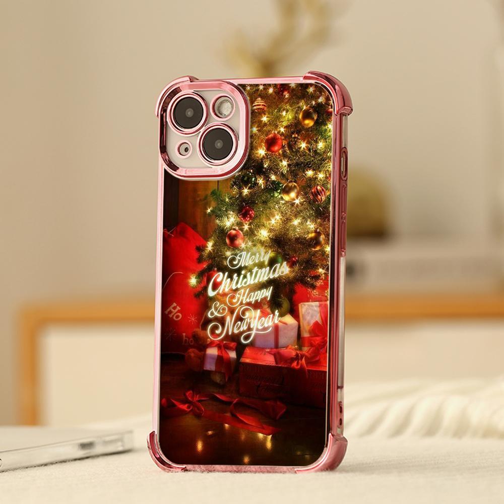 Чехлы для телефонов Ae115 Merry Christmas Happy New Year из гальванизированного ТПУ для Samsung A54 A12 A14 S23 S24 Ultra A55 A15 S21 FE с четырьмя углами защиты