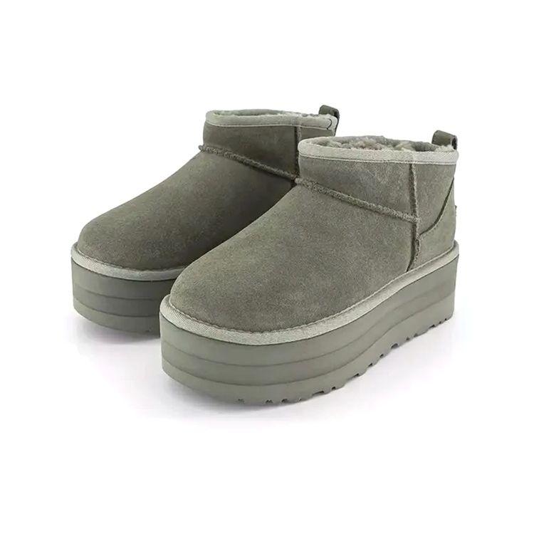 UGG Классические ультра мини-ботинки на платформе Moss Green женские кроссовки 1135092-MSG