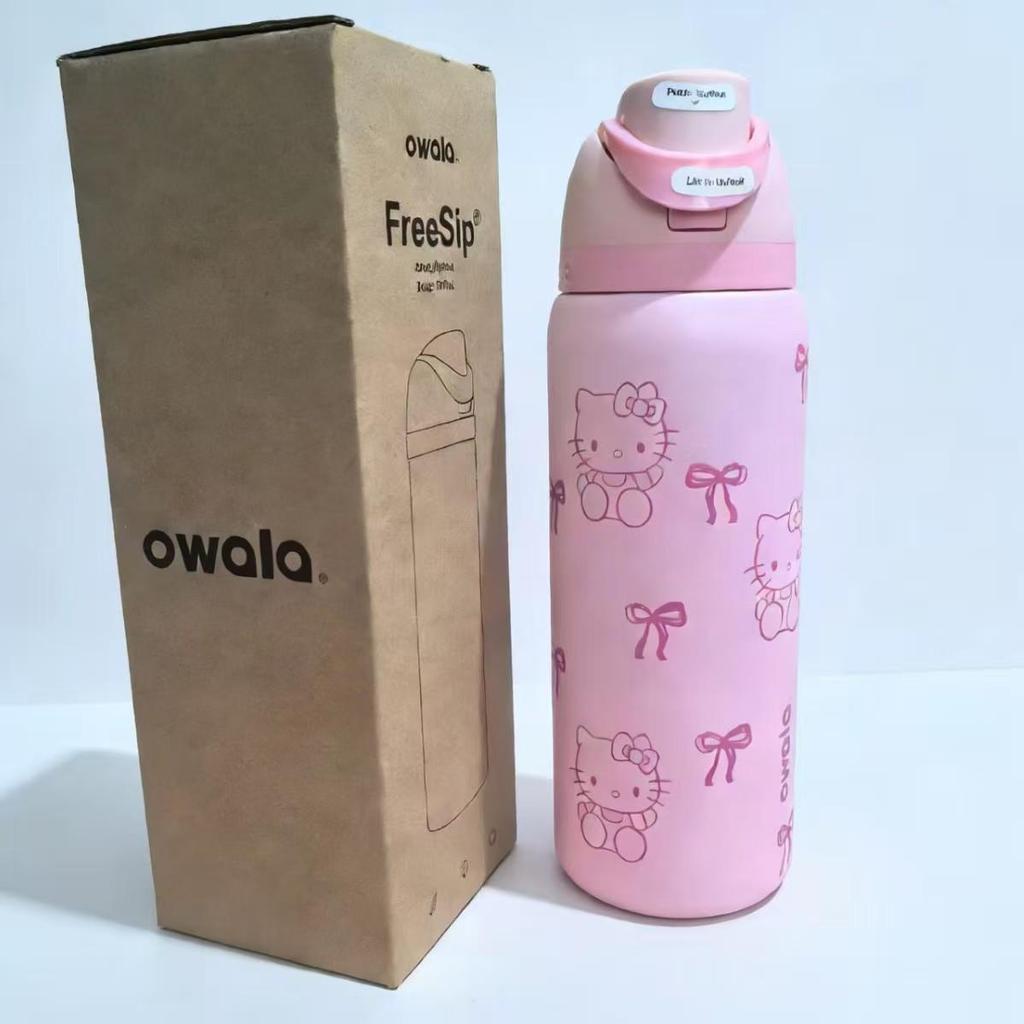 Спортивная бутылка для воды Owala двойного назначения: Стильный, из нержавеющей стали 304, с вакуумной изоляцией, портативный, большой емкости, с инфузером для фруктов.