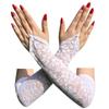 Wedding Party Women Elbow Silky Women Gloves Thin Gloves Fingerless Mitten Long Lace Gloves