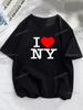 I Love NY New York Graphic T-shirt Unisex Girl Y2K Harajuku Fashion Pink Red New Cotton Tops FeUnisex Funny All-Match Clothes Gift Unisex