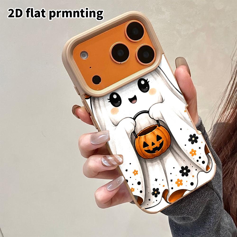 Phone Case: 2D flat lambskin suitable for iPhone 18, 17, 16, 15, 14, 13 Pro protective case, sweet and cute, Christmas and Halloween gifts