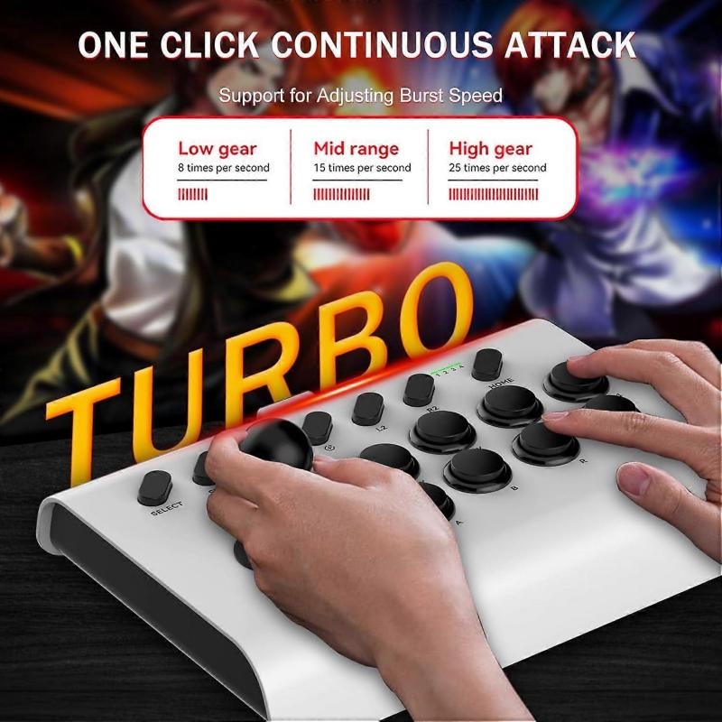 Джойстик-контроллер с 3-режимным подключением для PS4/PS3/Xbox One/Switch (Белый черный)