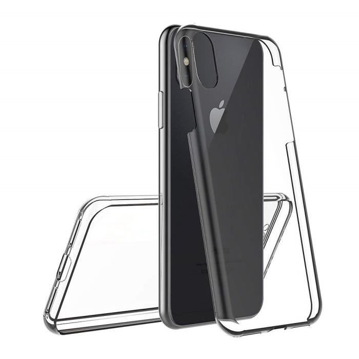Чехол совместимый с Apple iPhone X - Чехол-книжка Полный Прозрачный ТПУ Гель Защита Передней и Задней панели Мягкий Силикон Phonillico®