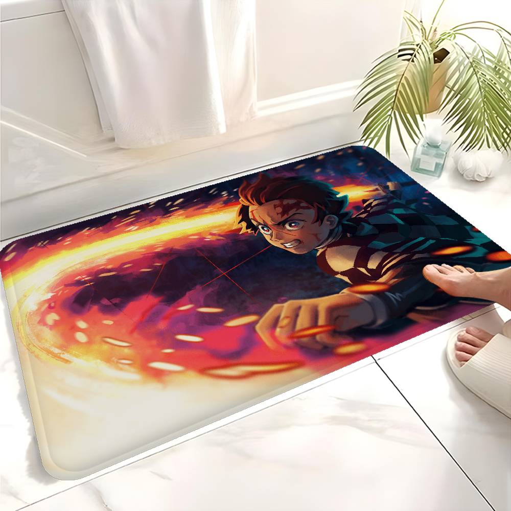 Японский истребитель демонов придверный коврик моющийся противоскользящий коврик для гостиной под диван и кресла, коврик для кухни и прикроватные коврики
