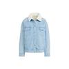 Originals Spicy Girl Trefoil Patchwork Velvet Denim Jacket Women Outerwear Light-Blue IS5250