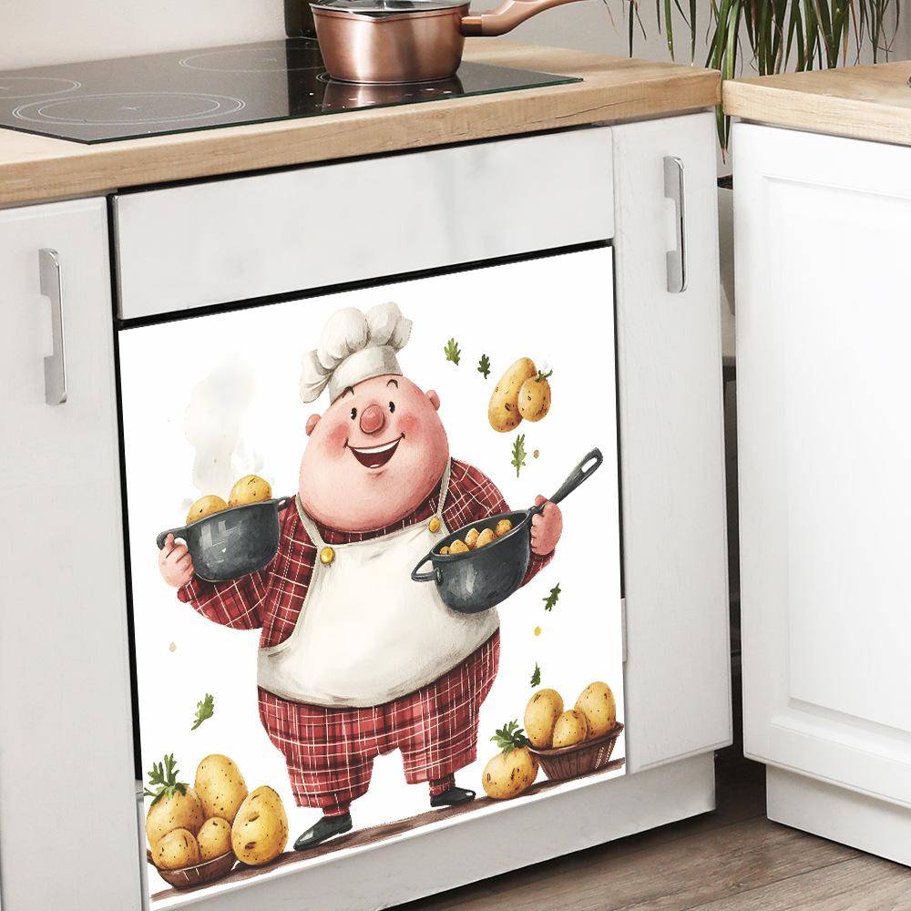 Chef Kitchenware Soil Bean Kitchen Restaurant Home Background Landscaping Decorative Wall Stickers