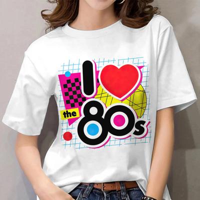 Забавная футболка для женщин, модная женская одежда с круглым вырезом, топ 80-х годов, граффити, уличная женская футболка, повседневная летняя женская футболка