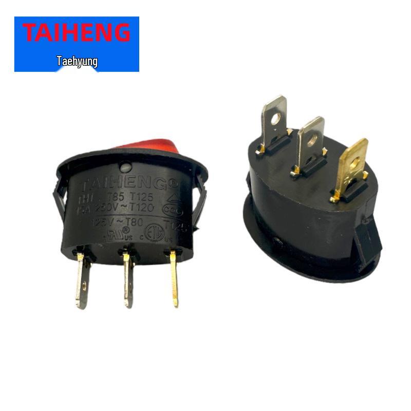 TAIHENG TH1 15A Овальный клавишный переключатель со световым индикатором, 3-контактный, 2-позиционный тумблер питания