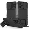 KEYSION Shockproof Case for Realme C35 C31 C21Y C25S C20 15 C11 2021 Push Pull Camera Protection Stand Phone Cover for OPPO A16K
