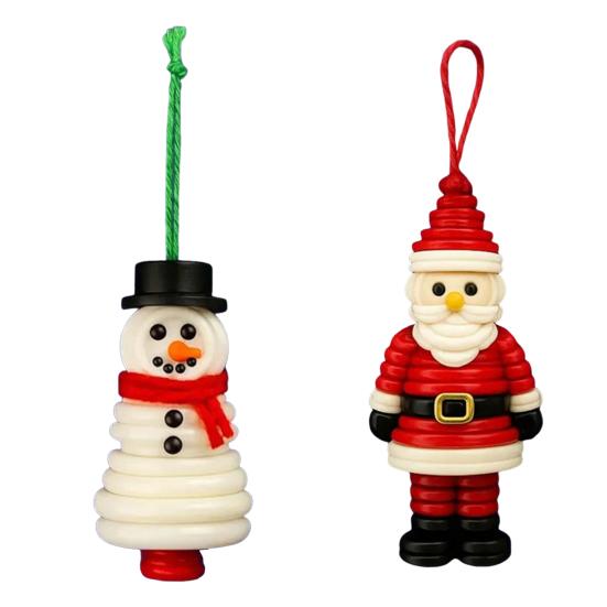DIY Button Christmas Ornament Kit Stacked Colorful Buttons Christmas Snowman/Santa/Angel/Tree Craft Making Set for Holiday Decor