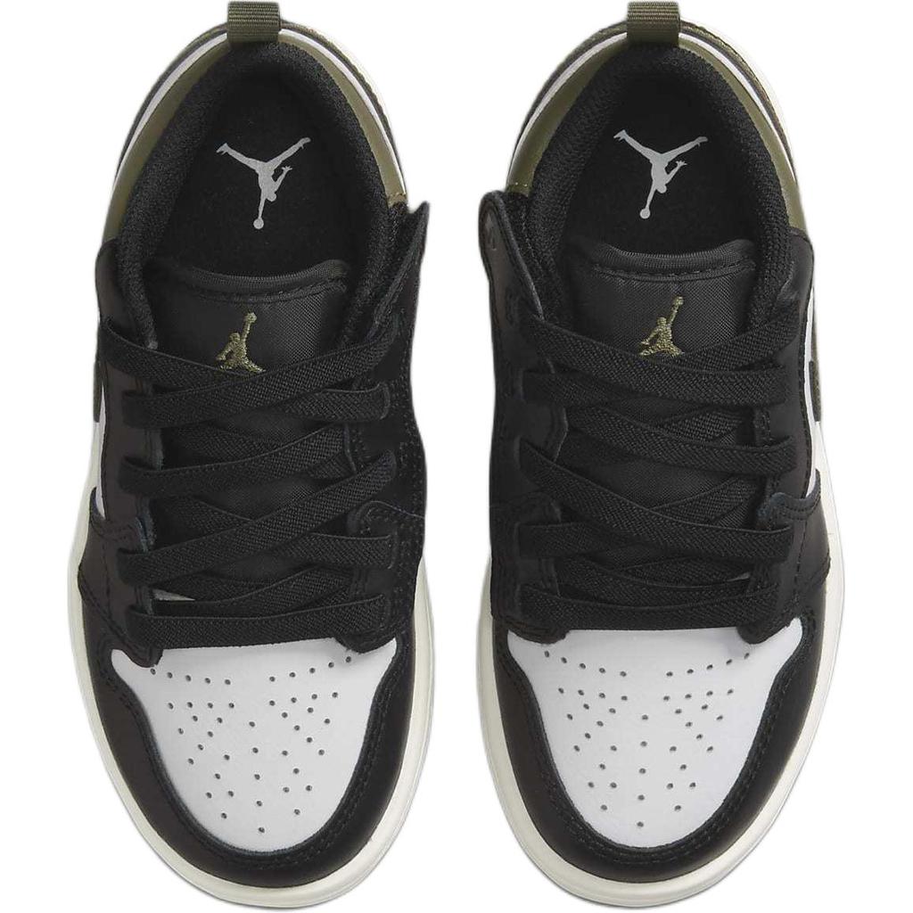 Кроссовки Air Jordan 1 Low ALT PS Black Toe Medium Olive для детей Sail White DR9748-092