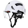 PerldVerge Safety Industrial Impact Clear Dual Adjustable Vent for Construction Sites Helmet, Helmet, White, Resistant, 6-Point Suspension, Visor,