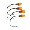 4PCS Motorcycle Turn Signals Blinker Light Black Amber For Yamaha Kawasaki Honda