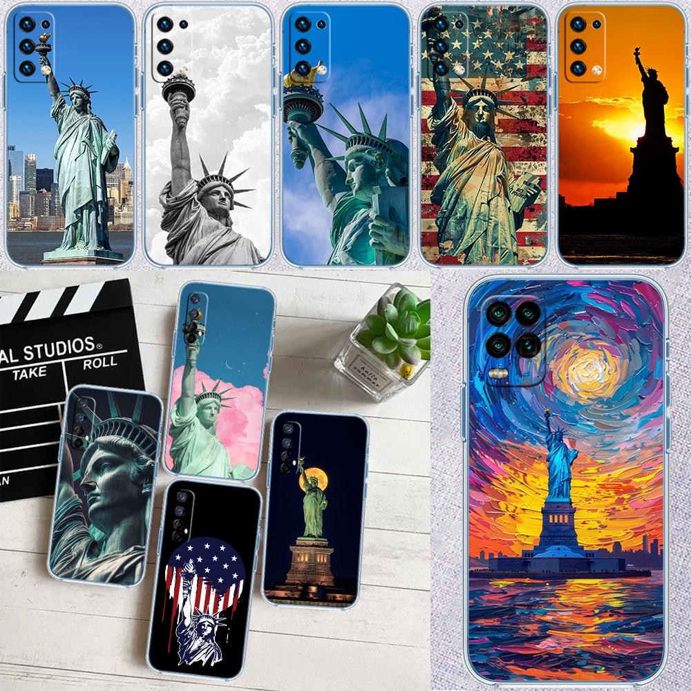 IK66 Statue of Liberty Transparent Phone Case for Motorola Moto G7 G8 G9 G84 G85 G73 G24 G15 Z2 Play Power Plus