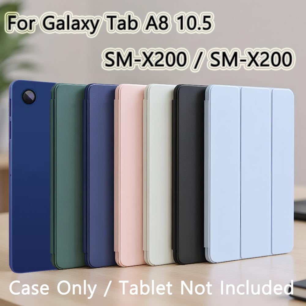 Чехол для Samsung Galaxy Tab A8 10.5 SM-X200 SM-X205 X200 X205 Магнитная кожаная книжка Умная обложка Мягкий силиконовый задний корпус