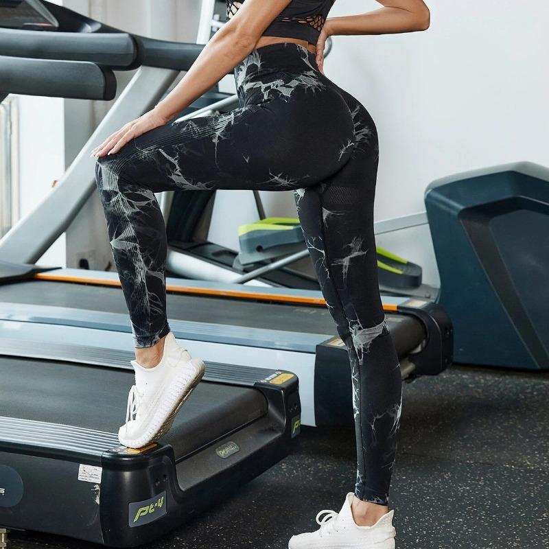 Tie Dye облегающие бесшовные штаны для фитнеса и йоги для женщин, модные леггинсы с высокой талией для бега в спортзале, женские леггинсы для йоги с эффектом пуш-ап, леггинсы для бега 25599