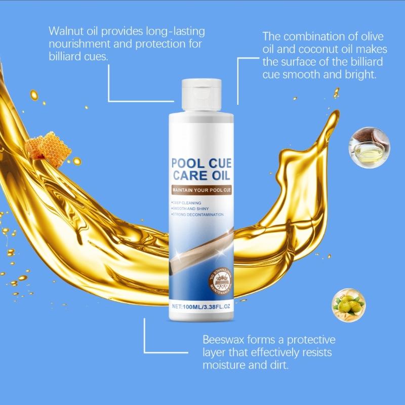 Billiard Cue Care Oil for Cleaning and Maintenance, Professional Billiard Stick Conditioner Oil Pool Cue Protective Oil