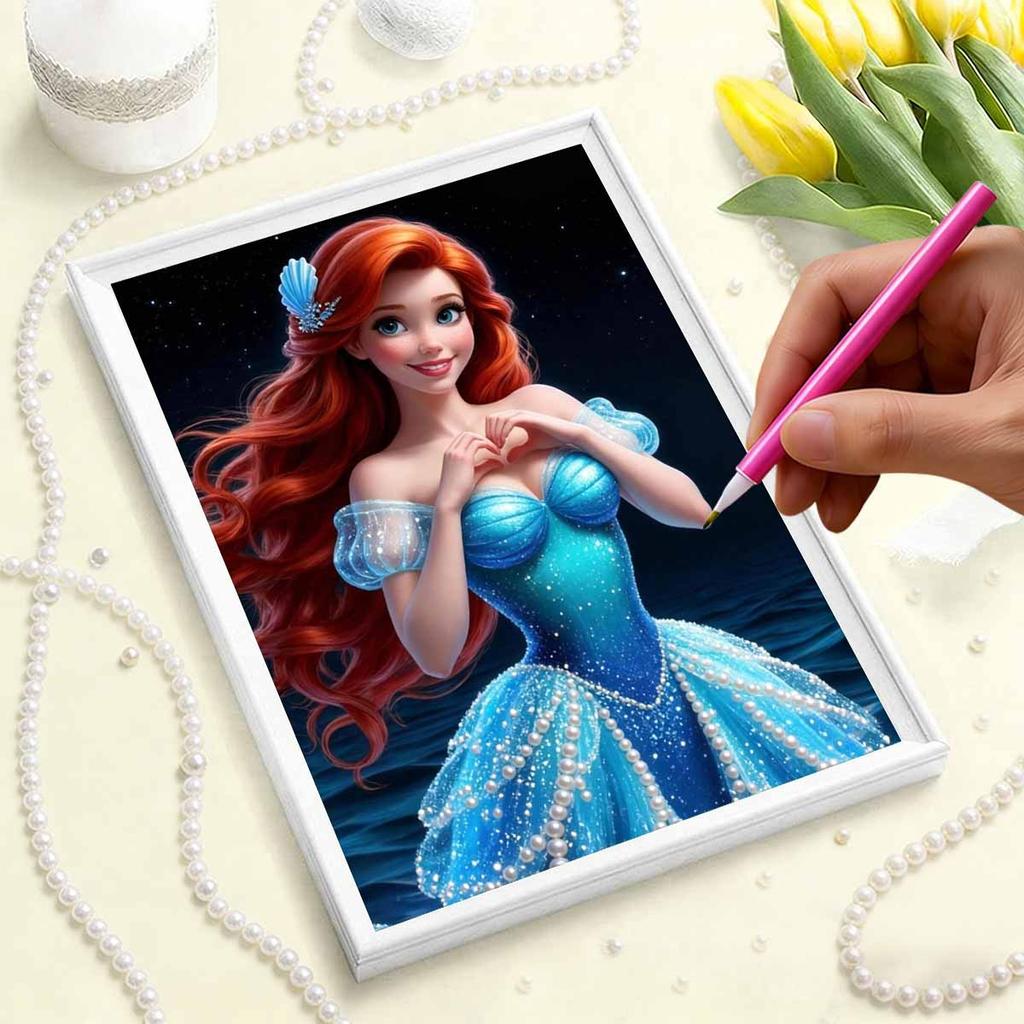 Disney Русалочка DIY Жемчужное Искусство для Ариэль Ручной Работы Подарок Подходит для Украшения Стен Идеально Подходит как для Дома, так и для Офиса