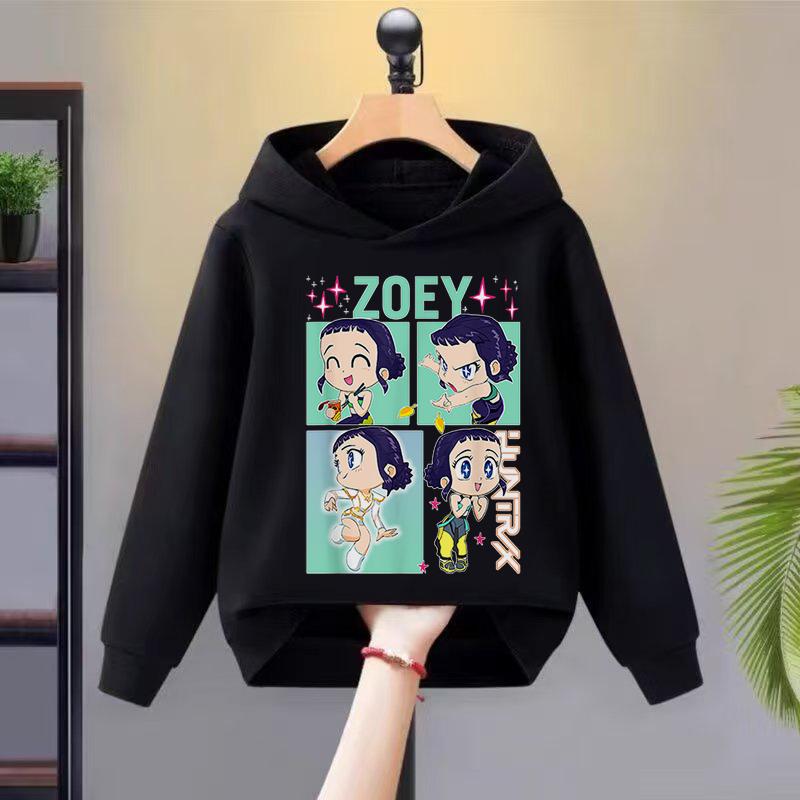 Худи Толстовки Девочки Стильная Толстовка с Мультяшным Принтом Повседневная Удобная Худи Свободного Кроя