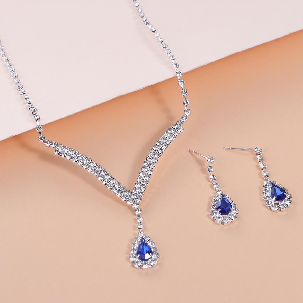 Изысканные женские серьги-капли в корейском стиле, серьги с кристаллами, свадебный комплект украшений