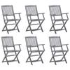 Day and Night - Day and Night Folding Garden Chairs 6 Units Solid Acacia Wood