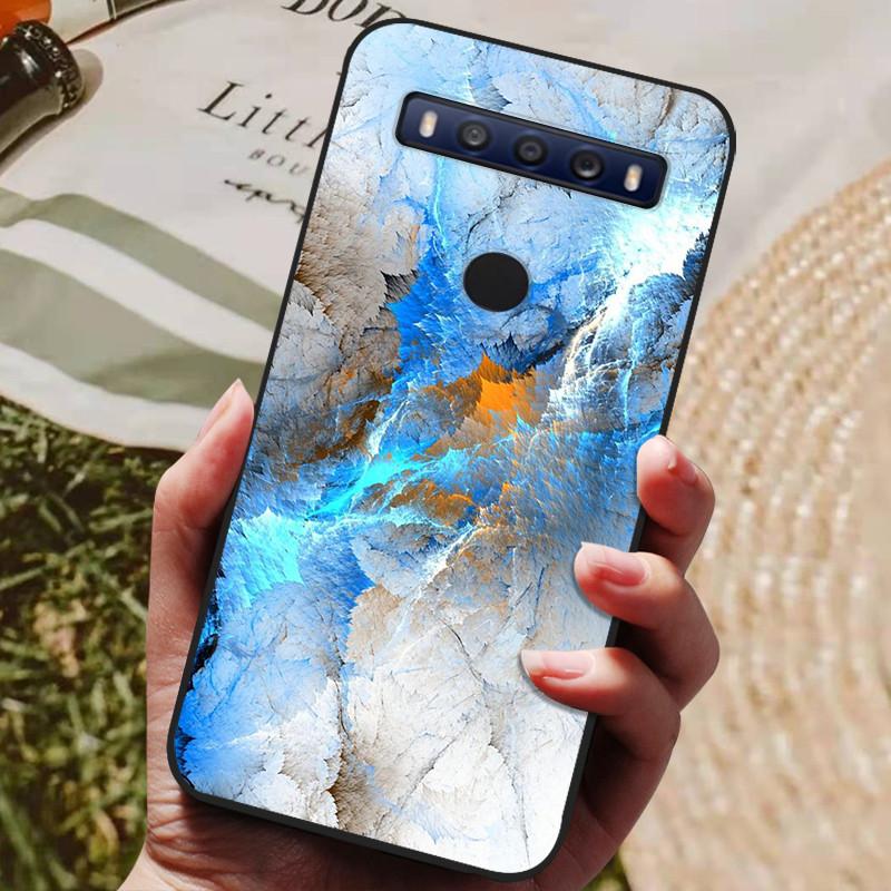 Чехол для TCL 10 SE Черный ТПУ Силиконовый Чехол Для Телефона TCL 10SE Чехлы tcl 10se T766H T766J T766U T766A Fundas Бампер Мраморный