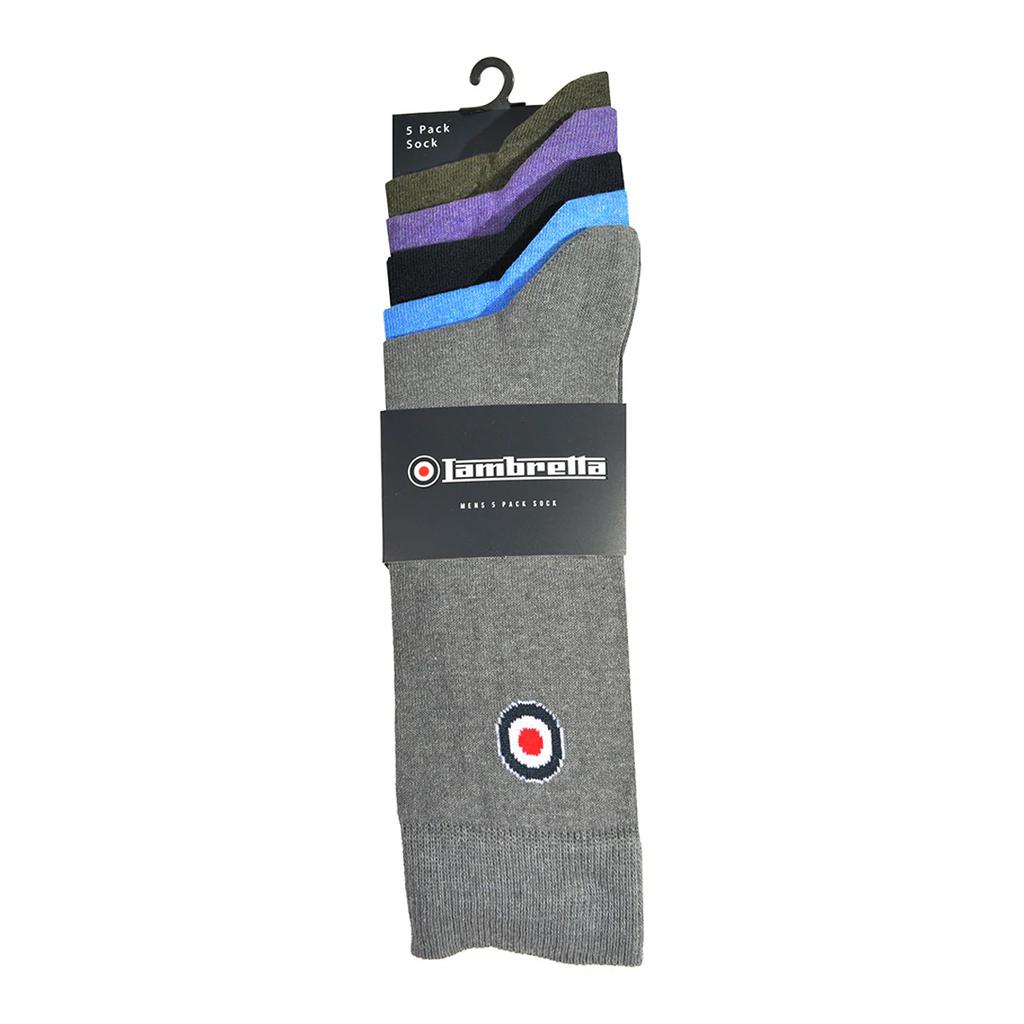 Lambretta Mens Plain Socks (Pack of 5)