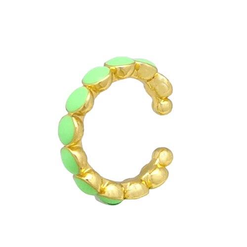 Одинарные серьги-каффы, неоновый зеленый, желтый, яркие флуоресцентные украшения, геометрические круглые U-образные серьги-клипсы без пирсинга, серьги-каффы Aretes