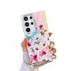 Цветы Подходящие для чехла для мобильного телефона Samsung S25ultra S24Plus Гальванизированный Лазерный A56 с Жемчужным Браслетом Защитный Чехол