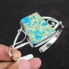 Blue Sea Sediment Jasper Cuff Bracelet 925 Sterling Silver Adjustable Bangle Handmade Jewelry Natural Gemstone Cuff Bracelet Gifts For Wife