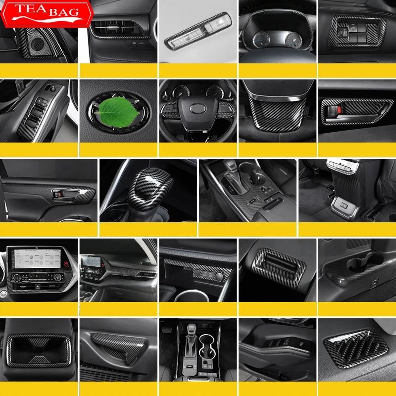 Для Toyota Highlander XU70 Refit 2022 автомобильные внутренние молдинги из углеродного волокна, крышка панели передач, аксессуары для рамки