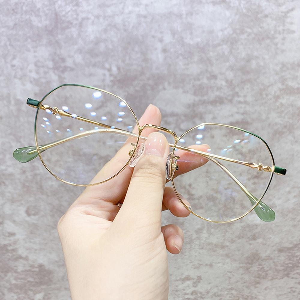 Metal Frame Glasses Anti Blue Light Polygon Round Glasses Unisex Blue Ray Blocking Optical Eyeglasses Car Transparent Eyewear