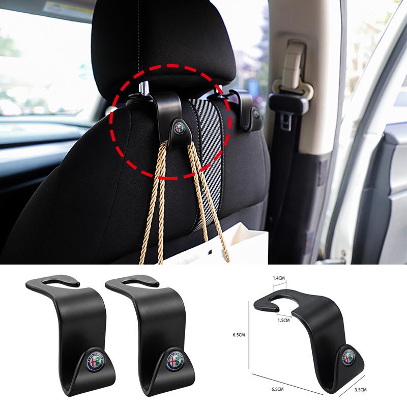 NPSBC1 For Alfa Romeo ABS Car Styling Seat Back Hooks Accessories For Alfa Romeo Giulietta GT 159 147 156 Mito Brera Giulia F1 Stelvio